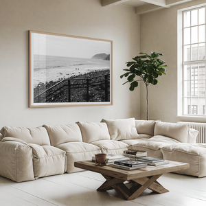 Between Waves_Oak_Surf Framed Art_Coastal Wall Decor_Interior Decor Art 